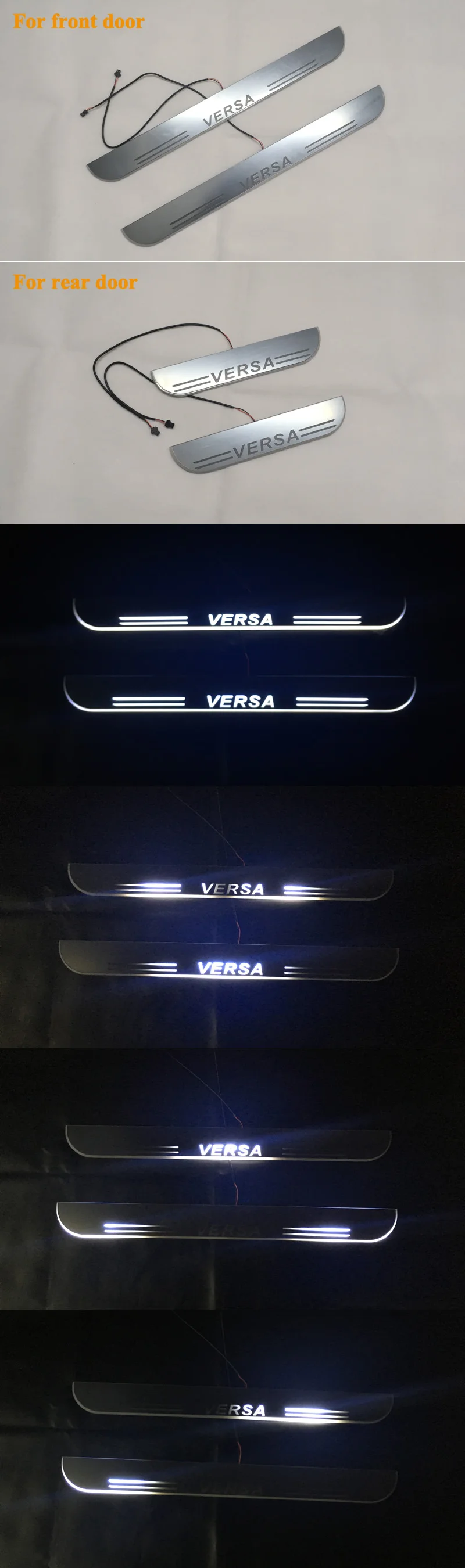 SNCN 4 шт. Автомобильный светодиодный дверной порог для Nissan Versa 2013- ультра-тонкий акриловый Динамический светодиодный светильник