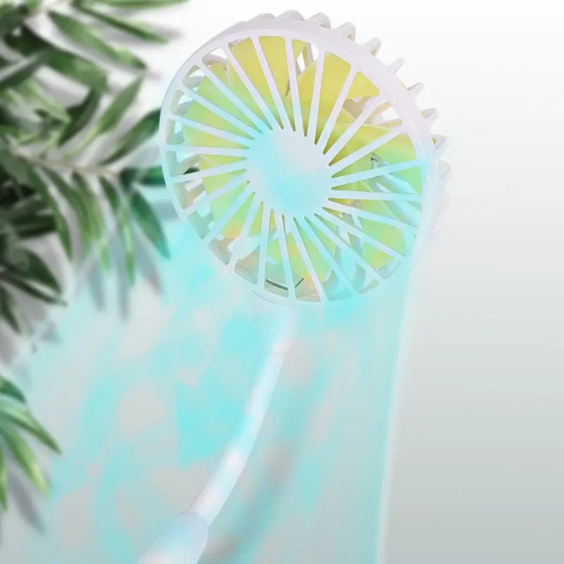 

6 Colors Portable USB Rechargeable Cooling Fan Hands-free Lazy Hanging Neck Fan 3 Speed Adjustable Air Cooler for Summer Outdoor