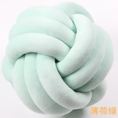 light green Мяч-клубок Подушка с наполнением/35 см круглые автомобильные декоративные подушки украшения для дома бант узел розетка декоративная подушка для дома внутри - Цвет: light green