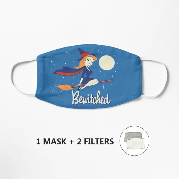 

Vintage bewitched Mask Adult Floral Print Adjustable Safe Protect Washable Cotton Mask Anti Fog Mouth Cover