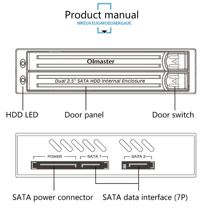 

HE-2005 Dual 2.5 Inch Sata Hdd Internal Enclosure Hard Drive Case Internal Mobile Cover with Led Indicator