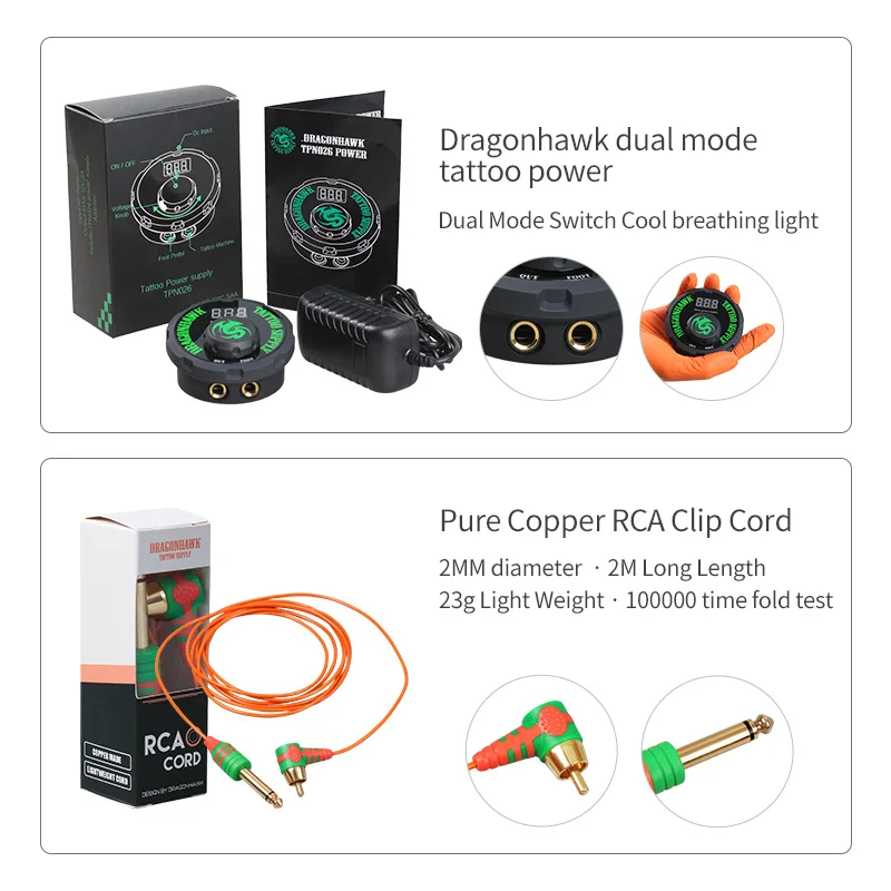 Набор татуировок DragonHawk тату макияж роторная машина набор картриджей иглы мини