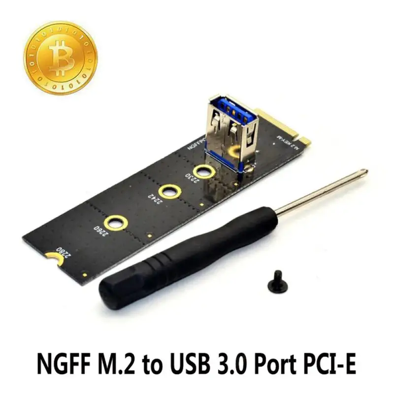 

M.2 To PCI-E X16 Slot Adapter Card NGFF Pcie Riser Card NVME VGA Extension Cable 4Pin 6Pin Sata For Miner Mining