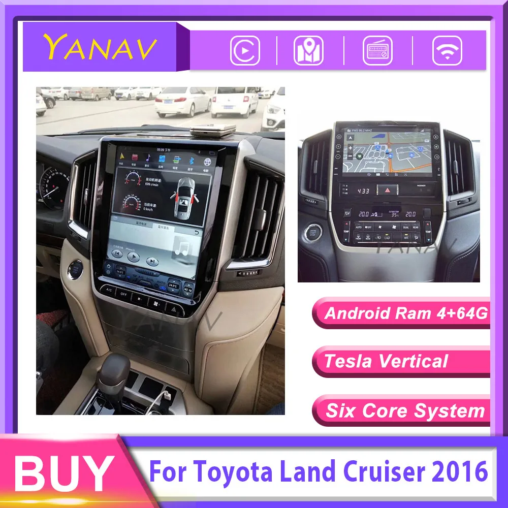

Автомагнитола 2din, android, стереоприемник, GPS-навигация для-Toyota Land Cruiser 2016 tesla, вертикальный экран, мультимедийный плеер