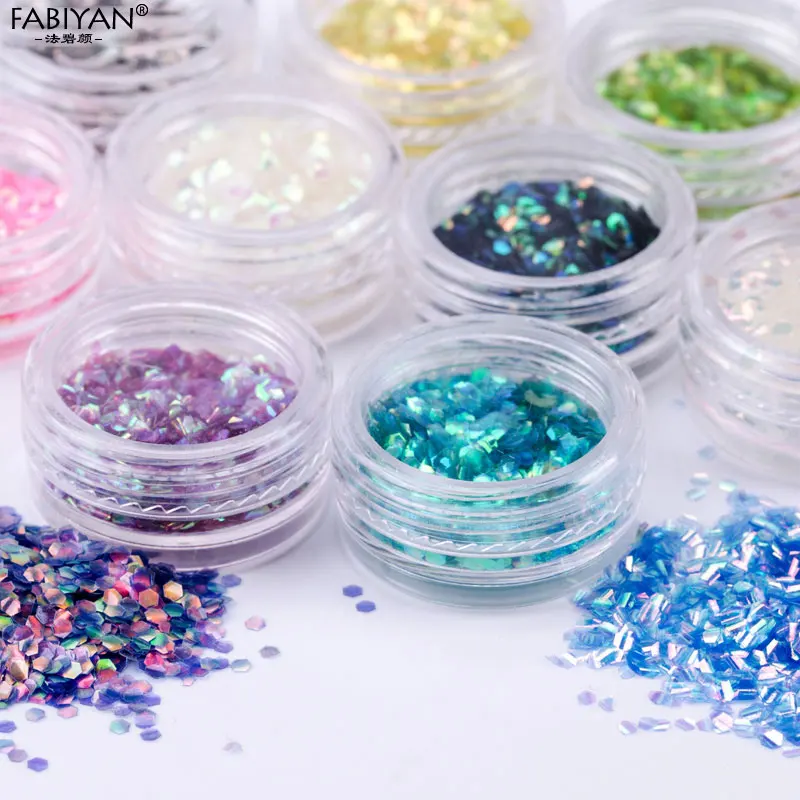 12 цветов дизайн ногтей Русалка шестиугольник блеск рыбья чешуя блестки пайетки лист украшения акриловые чешуйки DIY Дизайн Советы Маникюр