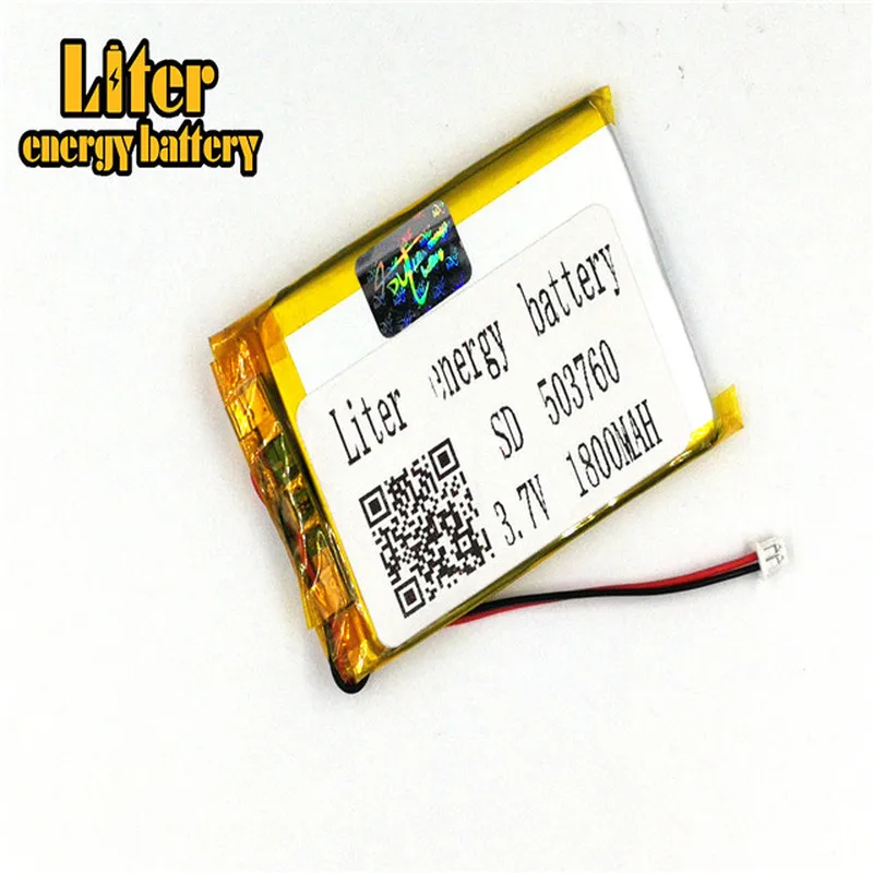 1,25 мм 2pin разъем 3,7 в 503760 1800 мАч аккумуляторная батарея lipo плоские электронные книги карманный персональный компьютер с GPS рекреационные машины
