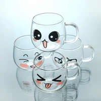 200ml cartoon glass mug heat resistant tea milk lemon juice coffee water cup beer espresso coffee whiskey cups home drinkware