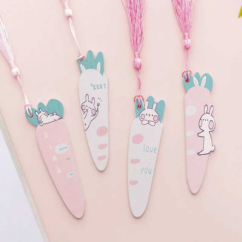 1PC Kawaii Carrot Rabbit Wood Ruler Cartoon Tassels Bookmark Creative Learn Drawing Straight Rule School Stationery Supplie Gift |