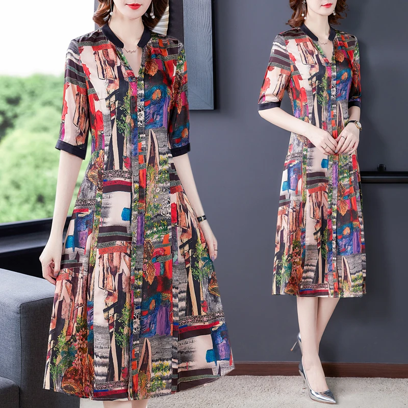 Женское длинное летнее платье новинка 2020 с коротким рукавом шифоновое свободное