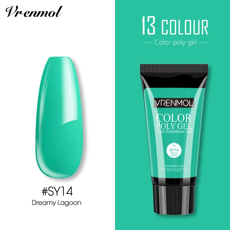 30ml SY14 Vrenmol Poly гель Semic Перманентный не чистый лак верхнее Базовое покрытие гель лак верхнее покрытие Базовое покрытие основа прозрачный гель лак - Цвет: 30ml SY14