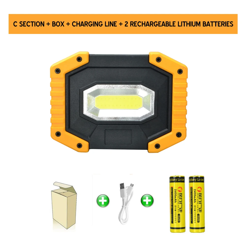 USB Rechargeable COB LED Floodlight 30W Flood Light Spot Lamp Outdoor Working Emergency Portable Spotlights New | Лампы и освещение
