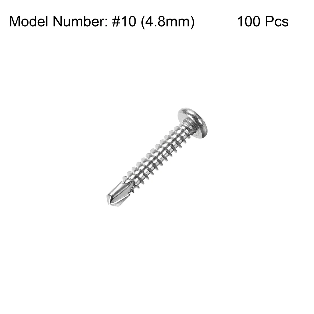 

uxcell 100pcs #10 x 3/4" Self Tapping Screws 410 Stainless Steel Phillips Pan Head Self Drilling Screws for DIY House Making