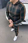 Мужская спортивная приталенная куртка в клетку для бега, Новинка весна-осень, Лидер продаж, уличный модный трендовый костюм с капюшоном на молнии в стиле хип-хоп