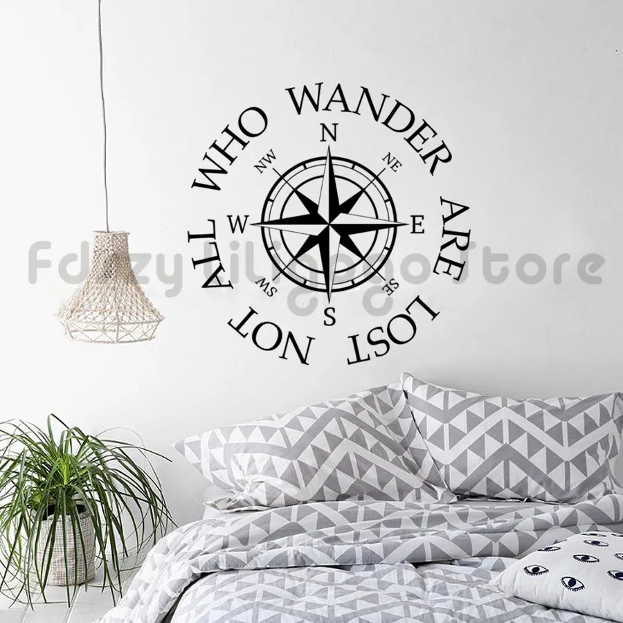 Виниловая настенная наклейка с компасом креативный домашний декор роспись в