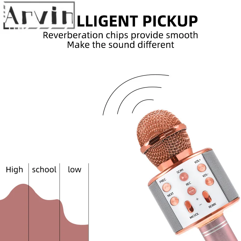 Bluetooth караоке микрофон беспроводной профессиональный Динамик ручной плеер для