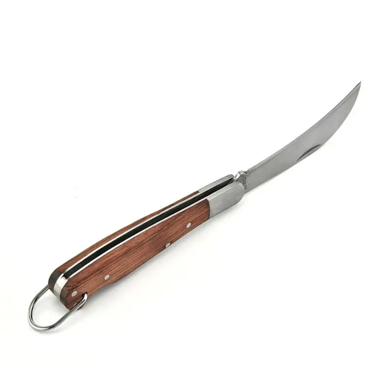 1pc Outdoor EDC Tool Wood Handle Folding Knife Mushroom Camping Survival | Инструменты