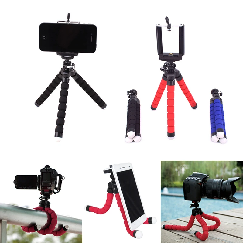 Гибкий мини-штатив с губкой и Осьминог для IPhone штатив мини-камеры держатель