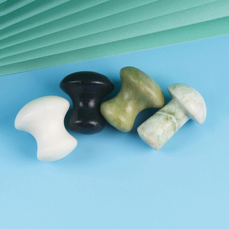 Массажер для лица Gua Sha Board натуральный розовый кварц нефритовый гриб массажный