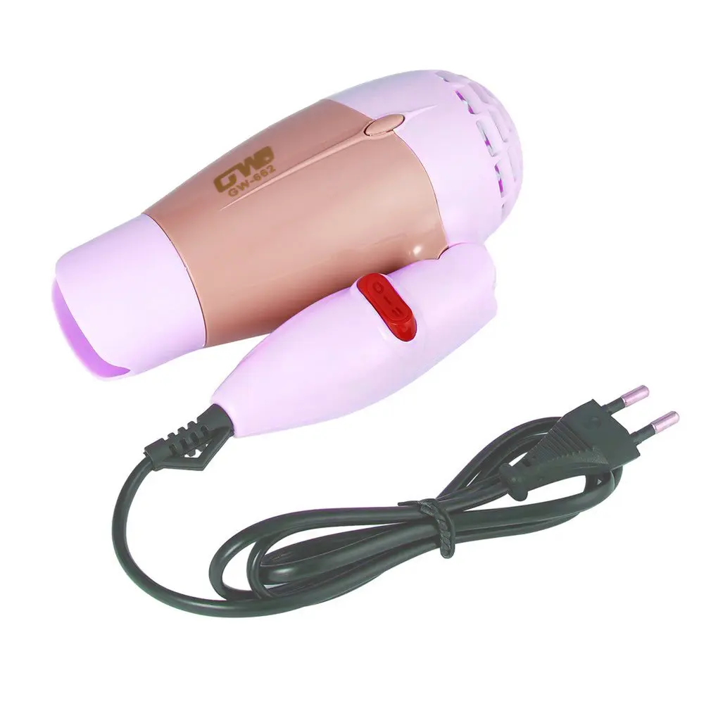 

Mini Hair Dryer 1000W Hot Wind Low Noise Foldable Electric Hair Blower Hair Salon Styling Tools for Travel Home Use GW-662