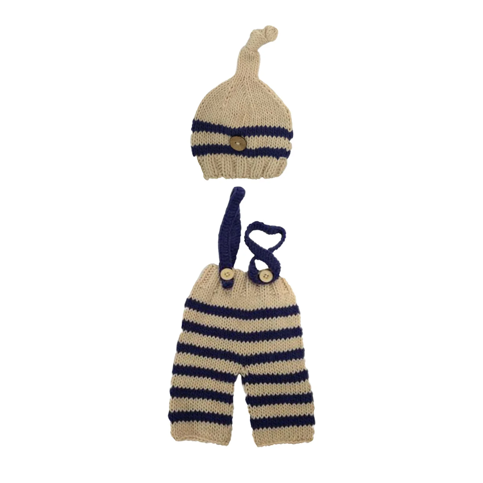 

Дышащий реквизит для фотосъемки новорожденных мальчиков и девочек удобный кроше полосатый подарок вязаная шапка брюки мягкие аксессуары м...