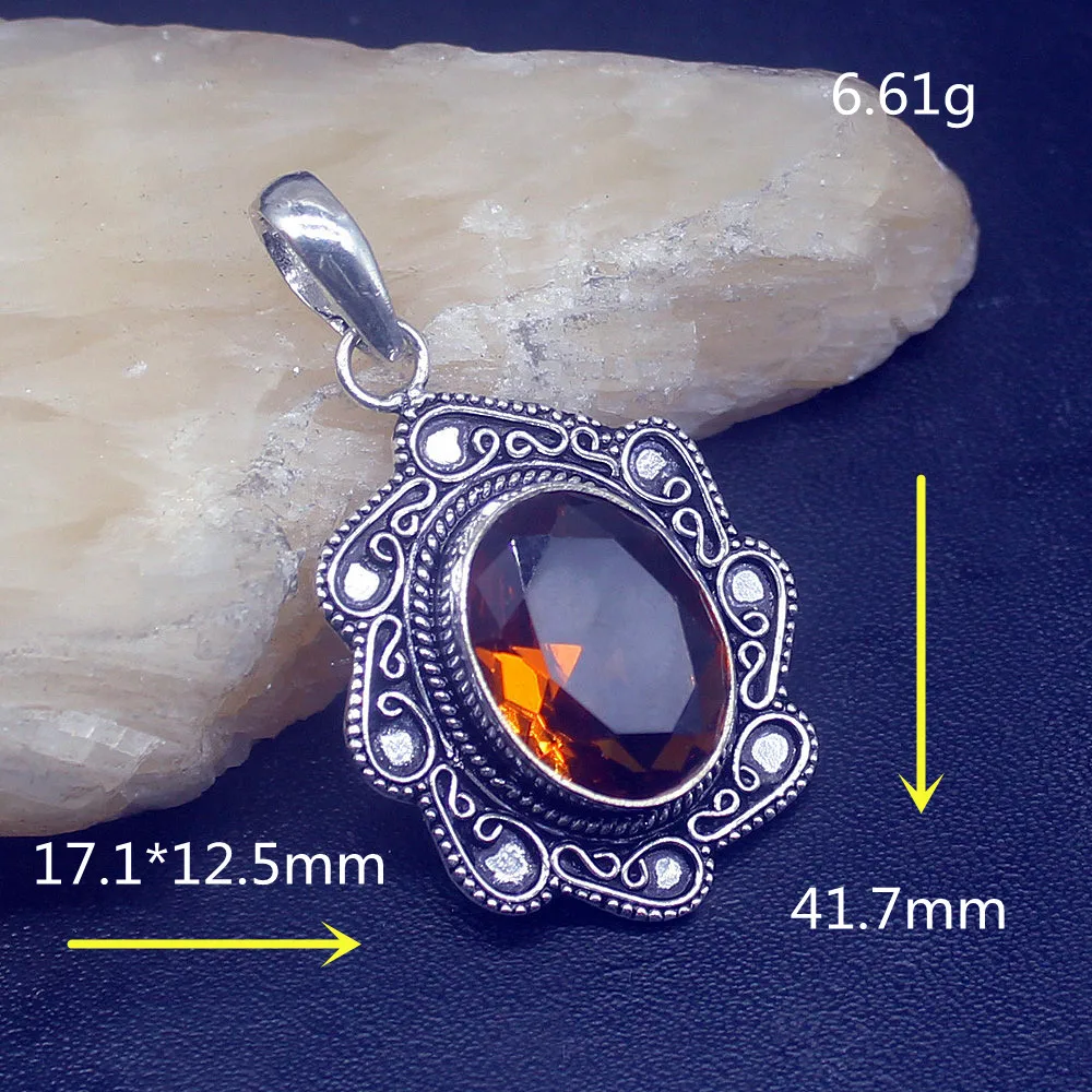 Gemstonefactory ювелирные изделия большая акция 925 серебро Косынка Vintage овальные медовый