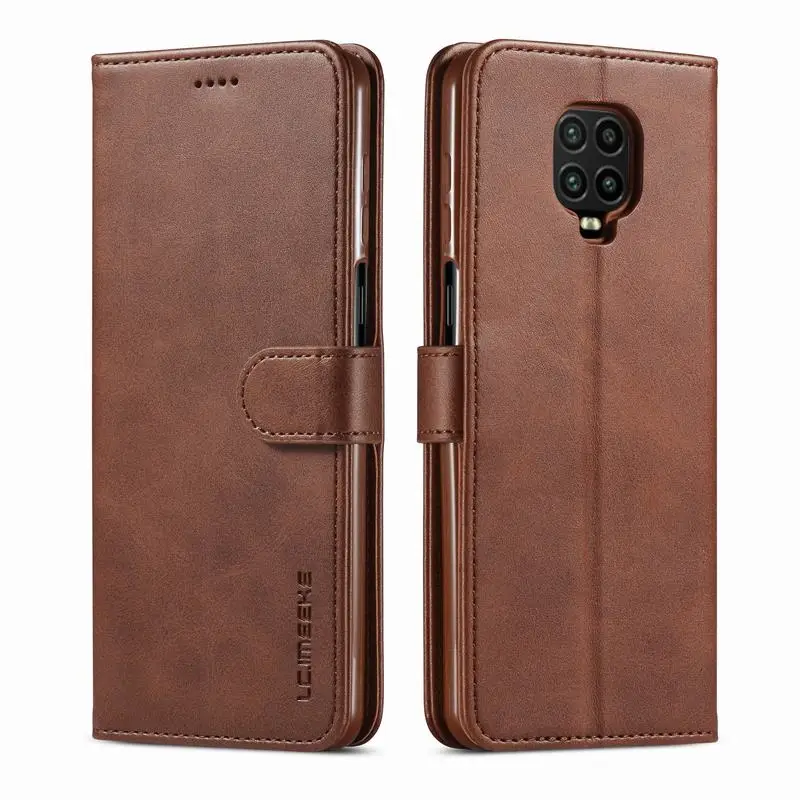 Кожаный чехол для Xiaomi Redmi Note 9 Pro роскошный Винтажный бумажник с магнитной
