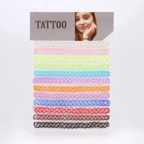 Колье-чокер JUCHAO с татуировкой 12 шт.