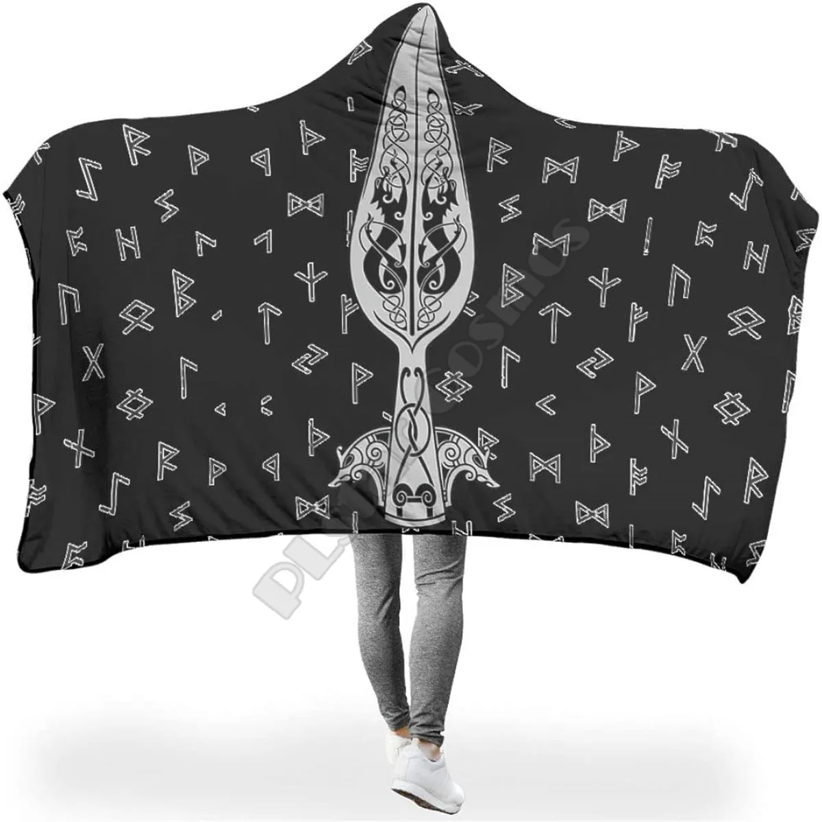 

Viking Tattoo Breathable Hooded Blanket 3D Printed Wearable Blanket Adults kids Blanket blanket throw blanket Drop Shipping 08