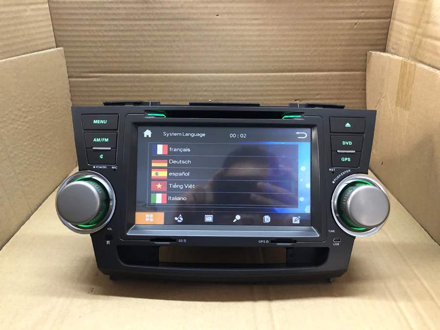 BYNCG 2DIN 8INCH Car DVD Multimedia Player GPS Navigation For Toyota Highlander 2008 2013 Radio Stereo Head Unit SD USB