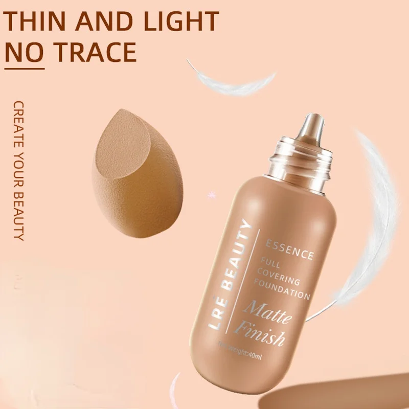 

Velvet Foundation Liquid Concealer Professional Full Cover Waterproof Matte Base Cream Oil-control Cosmetics Beauty Makeup Woman