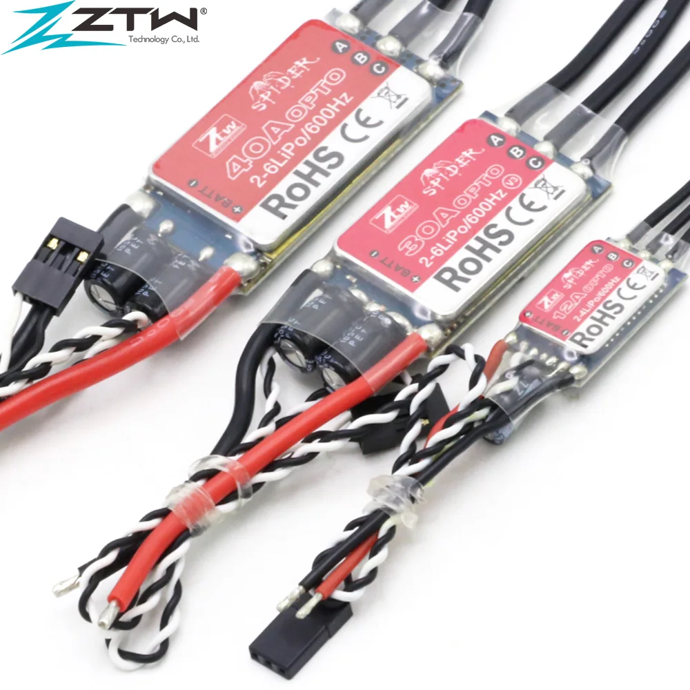 

4 шт./лот ZTW серии Spider 3-6S 12A 20A 30A 40A 50A 60A OPTO ESC -SimonK для многовинтовых самолетов
