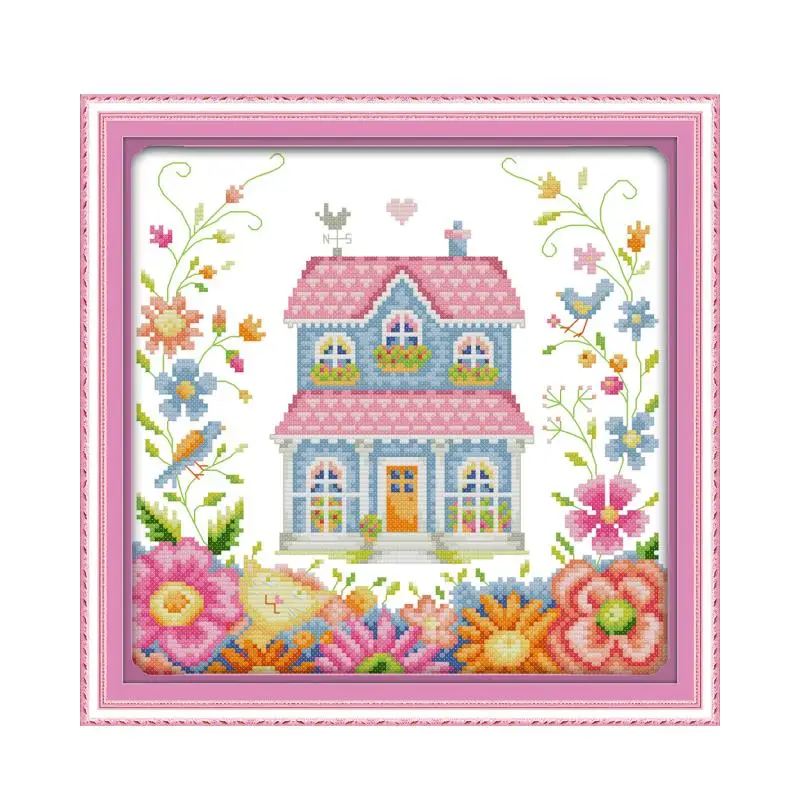 

The garden shed (2) cross stitch kit cartoon landscape 14ct 11ct count print canvas stitches embroidery DIY handmade needlework