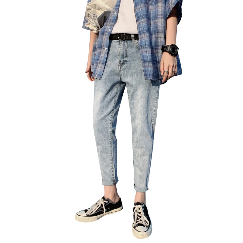 Shipping2021 new jeans men's spring and summer loose straight and comfortable casual students all-match Korean trend