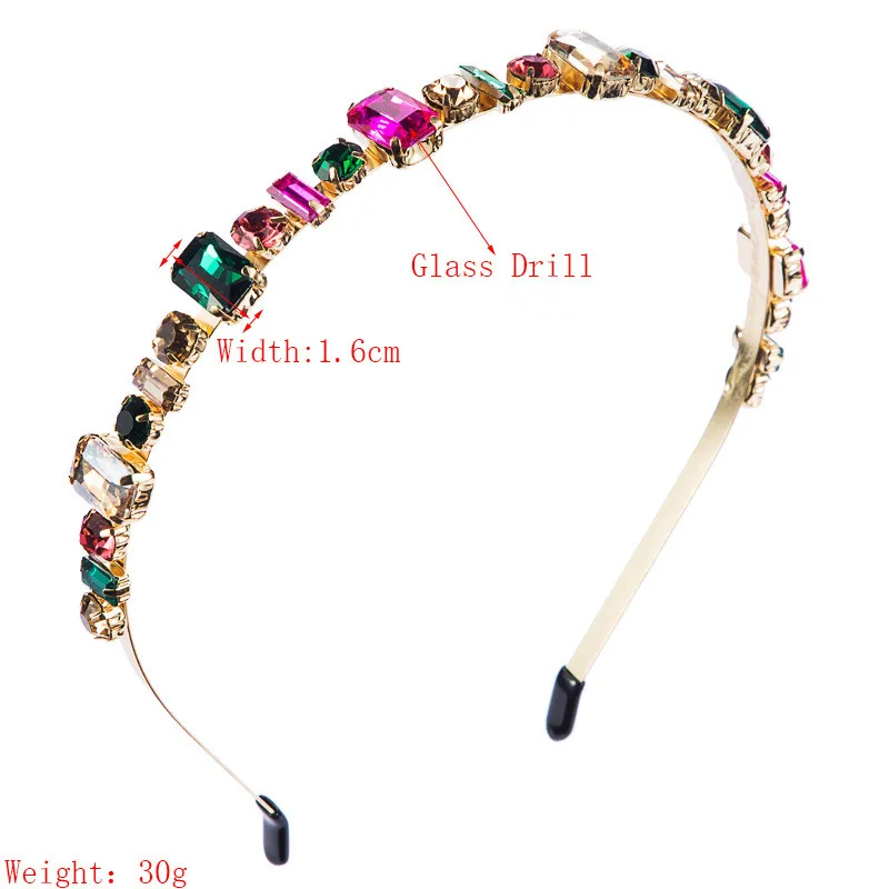 

Vintage Colorful Rhinestone Jeweled Hairband For Women Girls Headband Hair Hoop For Hair accessories Headwear