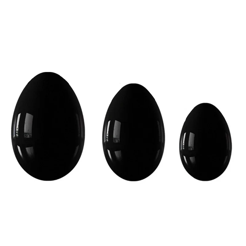 yoni egg (undrilled) 3 шт. черный обсидиан нефрит яйцо шарик для упражнений Кегеля натуральный камень Йони набор яиц для массажа непросверленные вагинальные затяжки Йони яйцо вагинальные шарики - Цвет: yoni egg (undrilled)