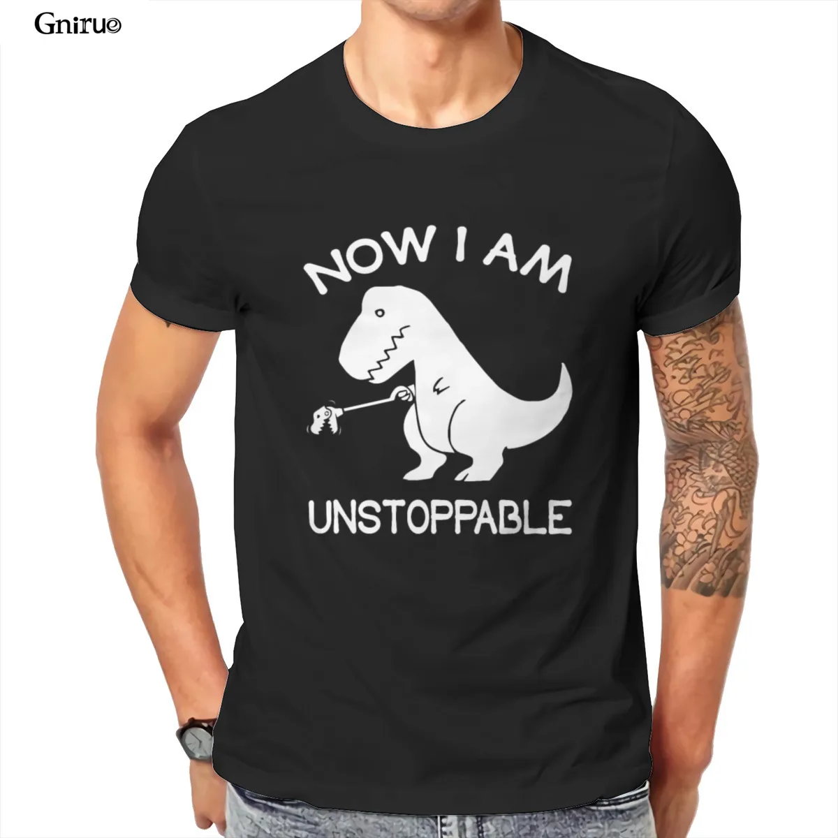 

Wholesale Now Im Unstoppable - Funny T-Rex Dinosaur Unisex Jersey T-Shirt Essentials Unisex KoreanStyle Male Clothing 104851