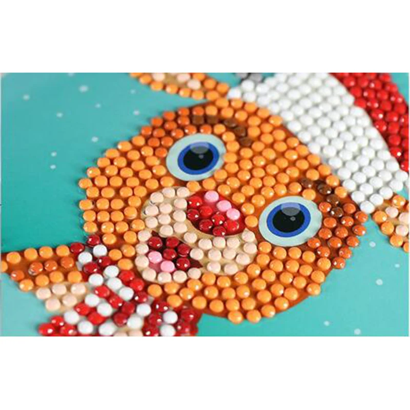 8pcs 5D DIY Diamond Painting Cartoon Paper Greeting Postcards Craft Kids Festival Greet Cards Mini Santa Claus 2020new Year card | Дом и сад