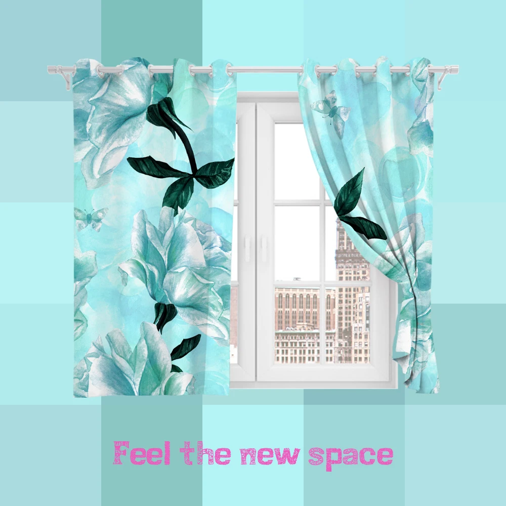 

Punch Hook Blackout Curtain Modern Customized Full Shade Sunscreen Blinds For Windows Home Kitchen Bedroom LivingRoom Decoration