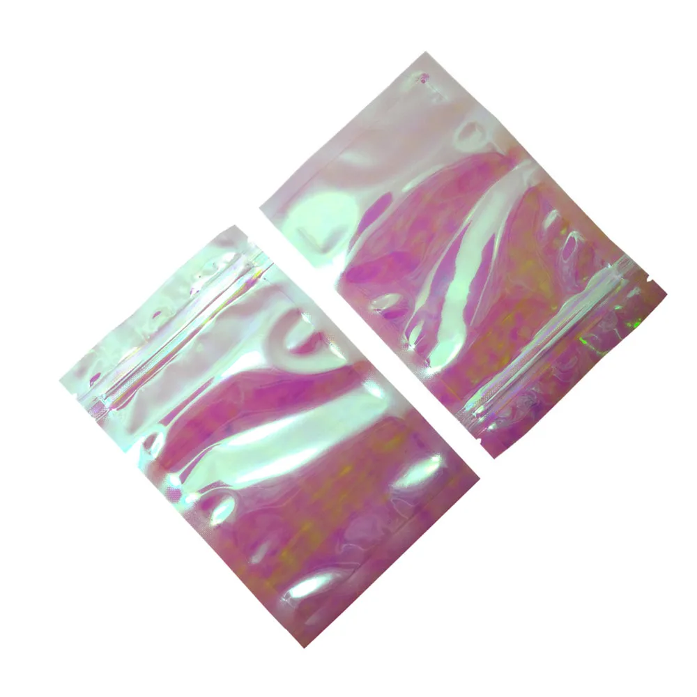 Голографическая упаковка пластиковые пакеты на молнии Подарочные ювелирные