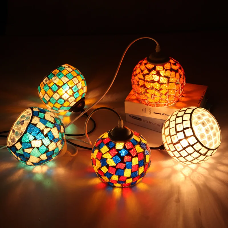 Богемский стиль красочная мозаика стеклянная оболочка подвесной светильник