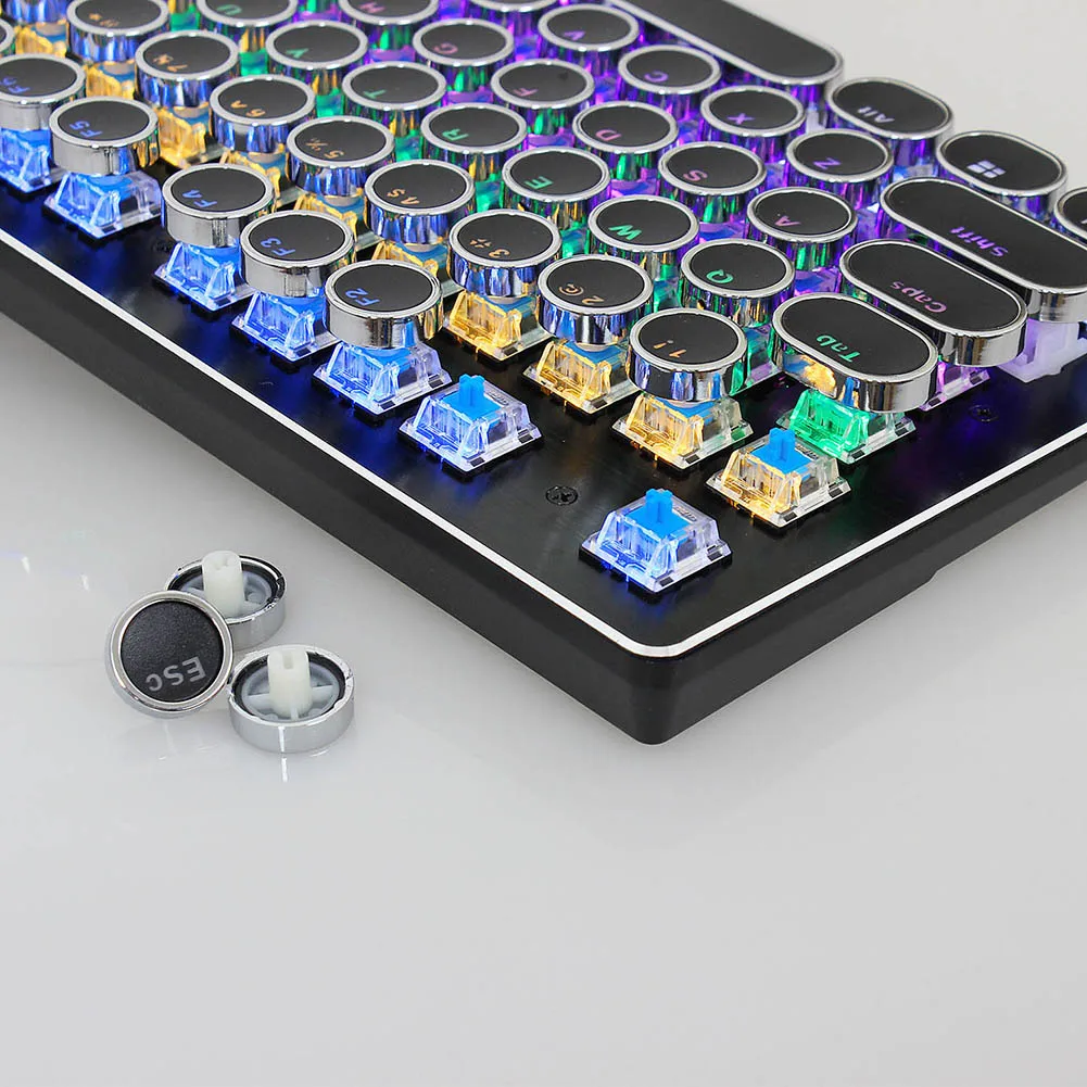 Механическая Проводная клавиатура 104 клавишная игровая с подсветкой для