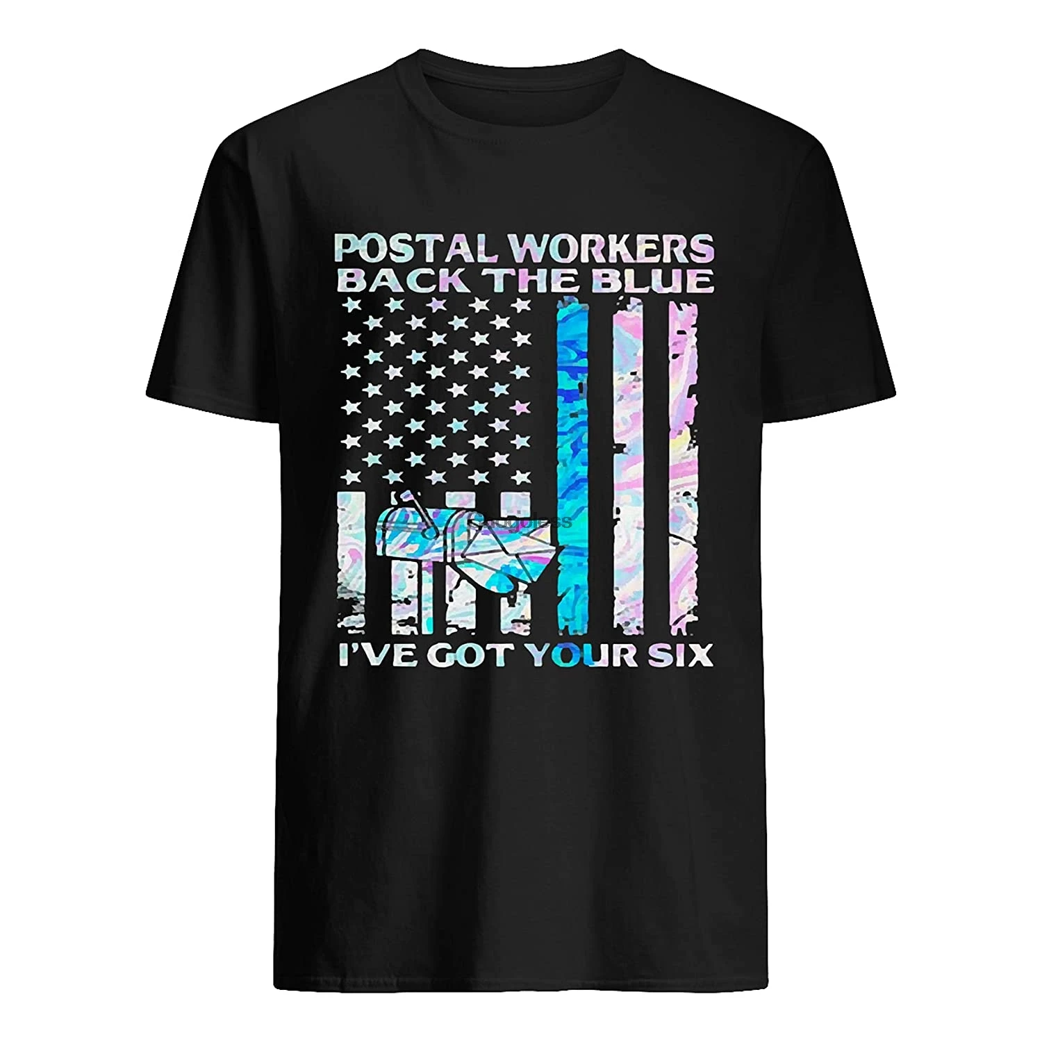 

Reality Stone-camisa azul con la bandera de los trabajadores postales