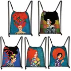 Женская сумка на шнурке с рисунком масляной живописи