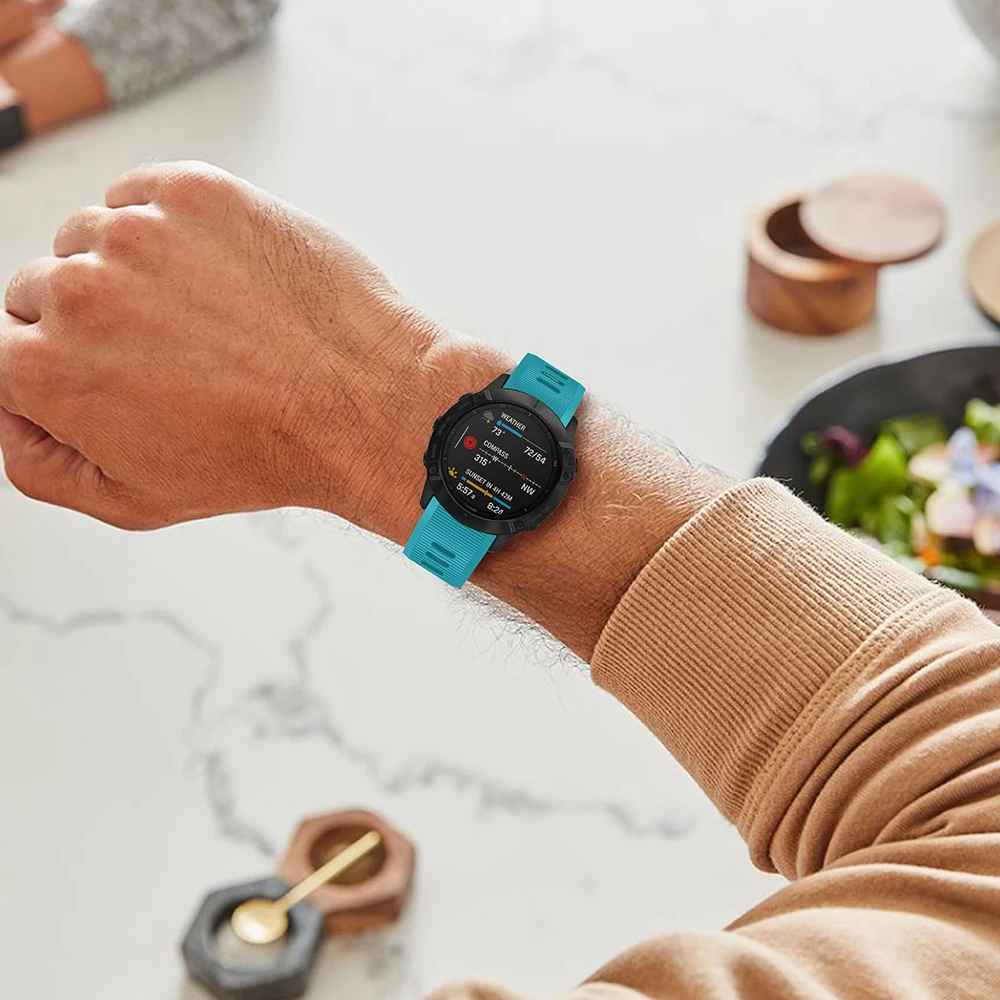 Ремешок силиконовый быстросъемный 26 мм для смарт часов Garmin Fenix 6X ремешок 5X /5X