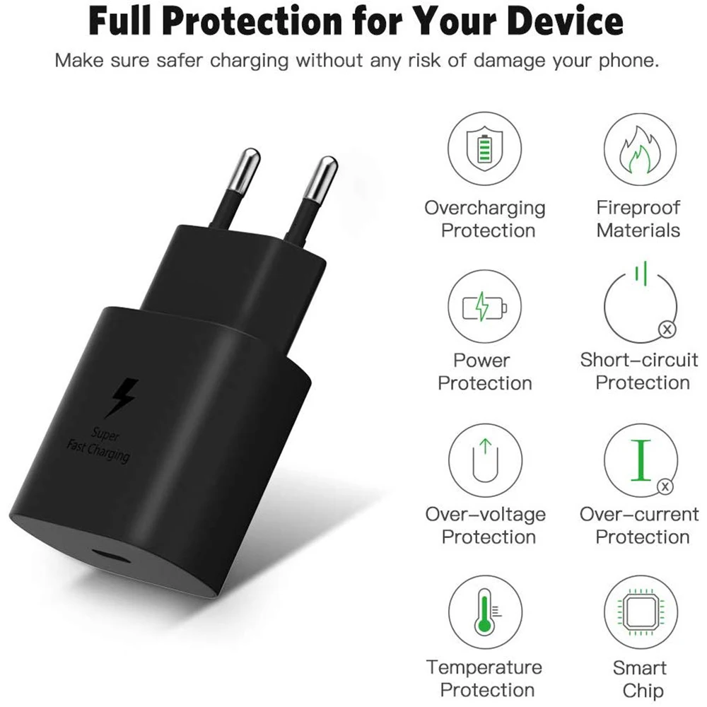 Оригинальное зарядное устройство Samsung S21 S20 5G 25 Вт супер быстрая зарядка Usb Type C Pd PPS