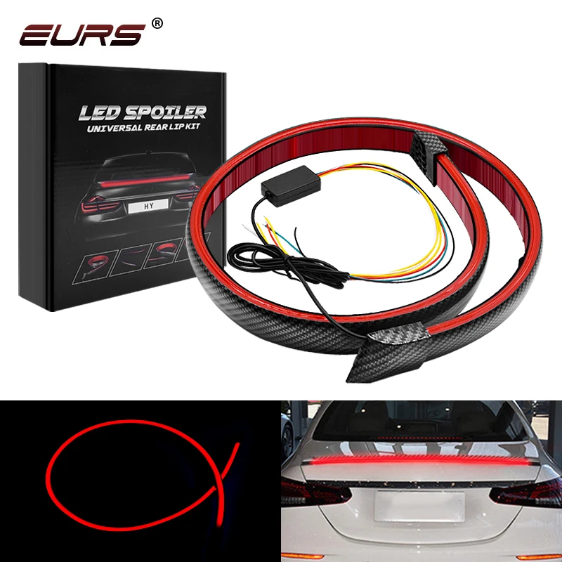 EURS 1 шт. автомобильные аксессуары 2 м углеродное волокно светодиодный спойлер