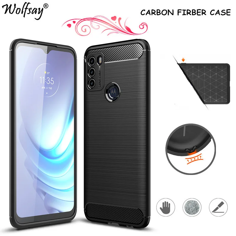 

Carbon Fiber Cover For Motorola Moto G50 Case Bumper Rubber Silicone Back Case For Motorola Moto G50 Case For Moto G50 G 50 6.5"