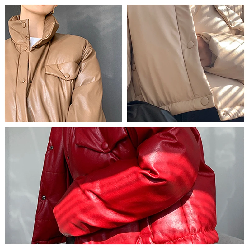 LUXUV Women's Short Down Jacket Winter Puffer Clothes Outerwear Parka Quilted Padded Office Warm Coats White Duck Down Chic