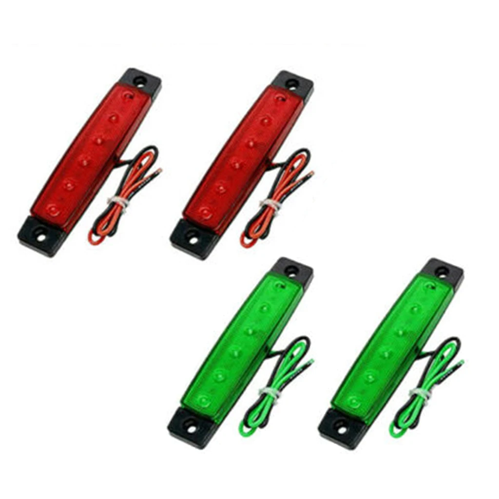 

4pcs Boat Navigation Lights LED Lighting Red & Green Waterproof Marine Utility Strip Bar Bow and Stern DC 12V