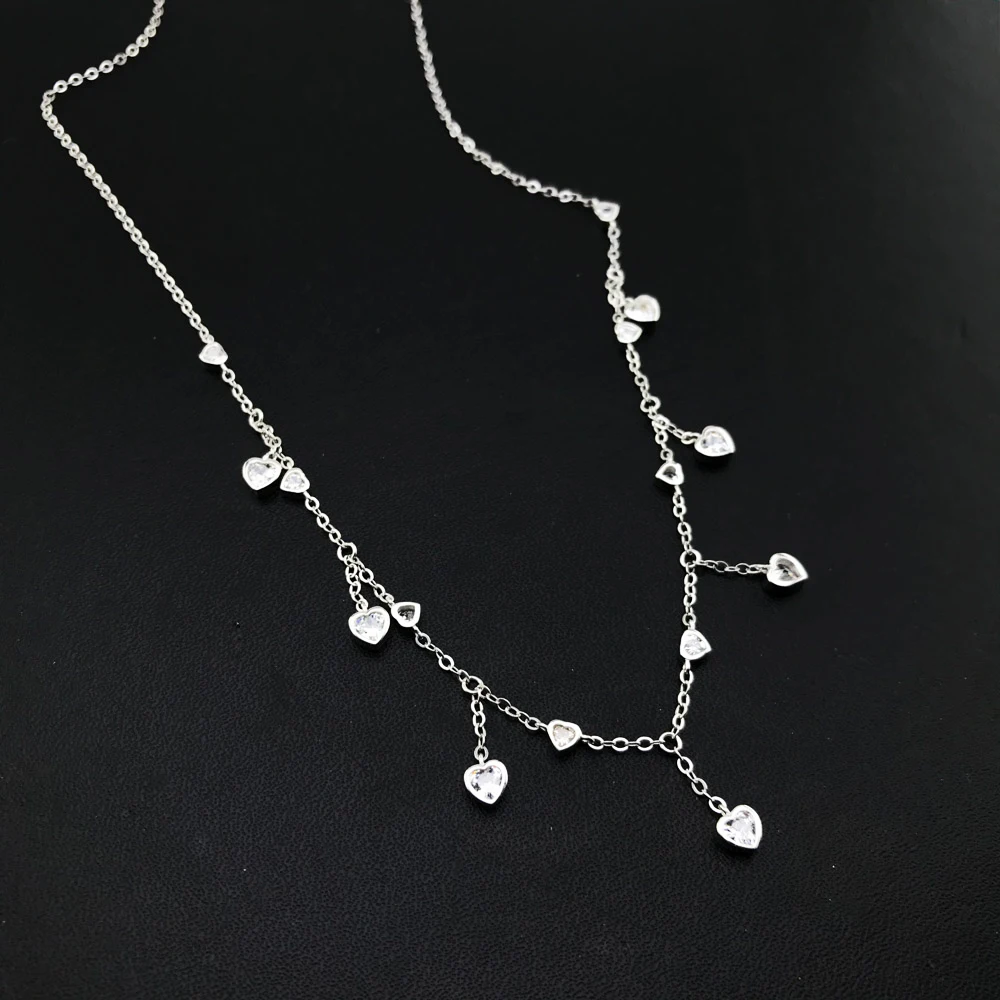 ????? Vantj Realモアッサナイトチョーカーネックレス14 18kホワイトゴールドチェーンボヘミアンチャームジュエリー首輪ウェディングパーティーギフト